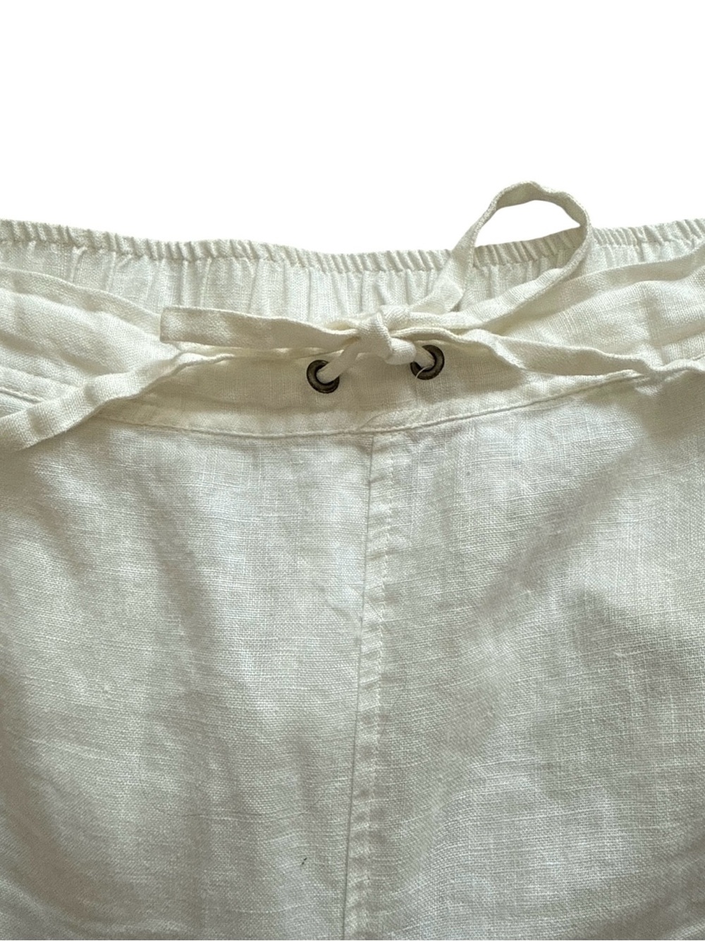 Vince Camuto Linen Wide-Leg Pants White XL Pull On Drawstring Lagenlook Boho - Picture 5 of 12